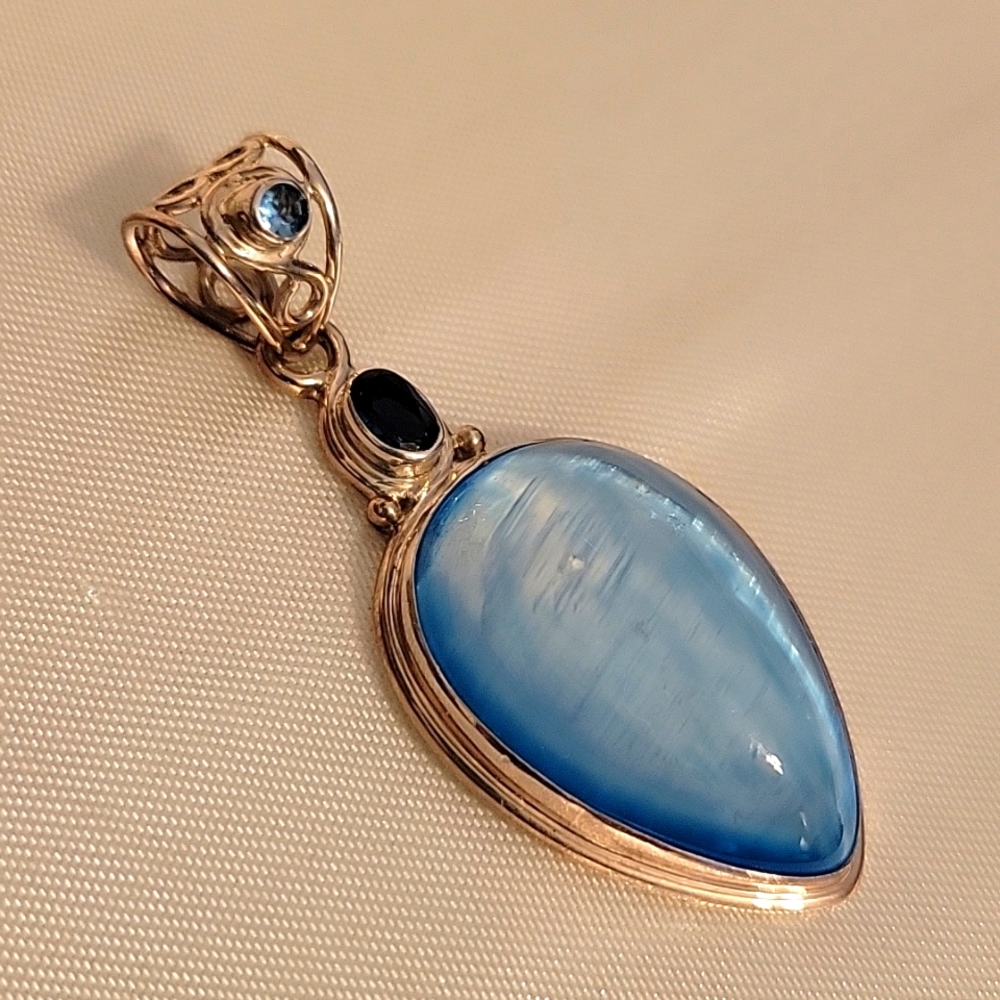 Sajen multi gemstone sterling silver pendant